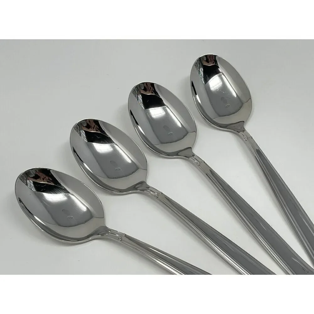 Oneida All American Stainless Forever Place Dinner Soup Spoon 6 7/8” Set Of 4